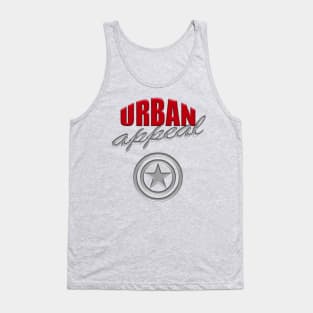 Urban Appeal Red And Metallic Silver Logo-Style Design Tank Top